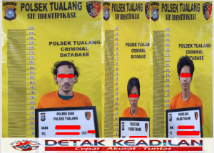 Rumah Ditinggal Mudik. 3 Pelaku Bongkar Rumah Di Amankan Tim Opsnal Polsek Tualang