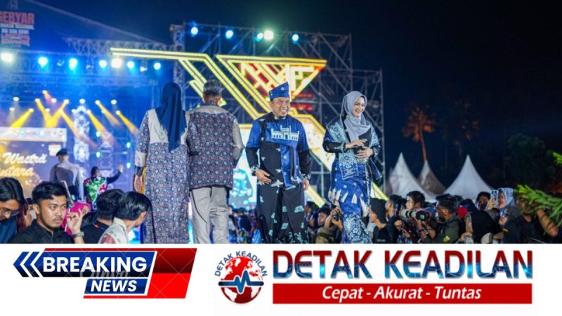 Husni Dan Istri Tampil Serasi Kenakan Busana Karya Lulusan SMK Pariwisata Siak, Di Lancang Kuning Carnival