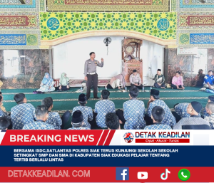 Bersama ISDC,Satlantas Polres Siak Terus Kunjungi Sekolah Sekolah Setingkat SMP Dan SMA di Kabupaten Siak Edukasi Pelajar Tentang Tertib Berlalu Lintas
