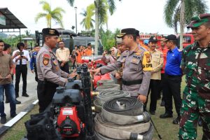 Polres Kampar gelar Apel Kesiapsiagaan Penanggulangan Bencana Karhutla 