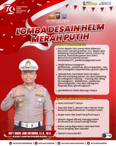 Sambut HUT RI ke 79 Satlantas Polres Rohil Gelar Lomba Desain Helm Merah Putih