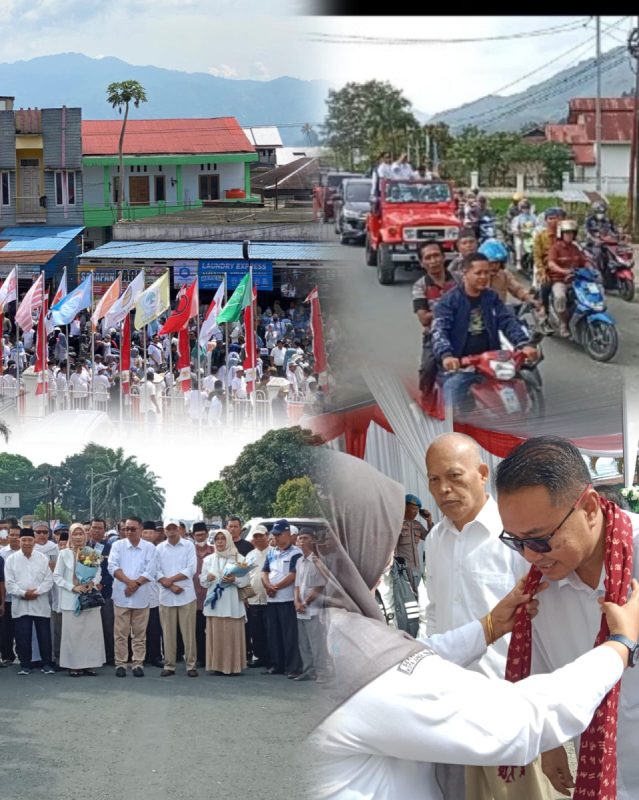 Bak Gelombang Tsunami Manusia Pendukungnya Alfin-Azhar Saat Mengiringi Pendaftaran di KPU Kota Sungai Penuh