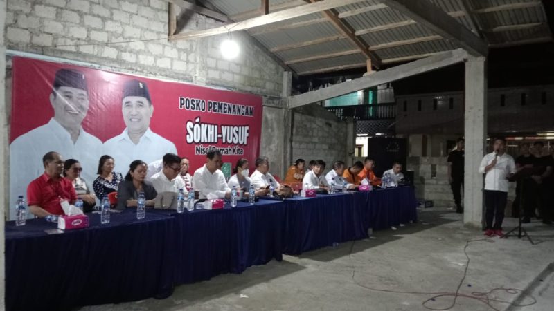 Ratusan Tim Pemenangan Paslon Urut 1 Sokhi – Yusuf Dikukuhkan