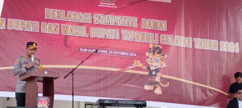 Sambutan Kapolres Tapanuli Selatan dalam Deklarasi Damai Pilkada Bupati dan Wakil Bupati Periode 2024-2029