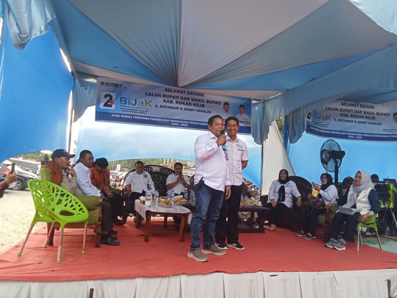 Kampanye Dialogis Calon Wabup Rohil Jhoni Charles Berlokasi Tanah Kelahirannya di Kepenghuluan Ujung Masyarakat Antusias Ikut Menghadiri