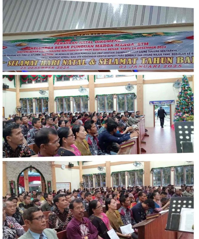 Sambut Kelahiran Juru Selamat, Kumpulan Marga Marga Suku Batak dan STM di Ujung Tanjung Simpang Benar Gelar Perayaan Natal Oikumene 