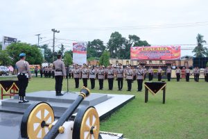Kapolres Pimpin Sertijap Kabag Ops dan Tiga Kapolsek Jajaran Polres Kampar