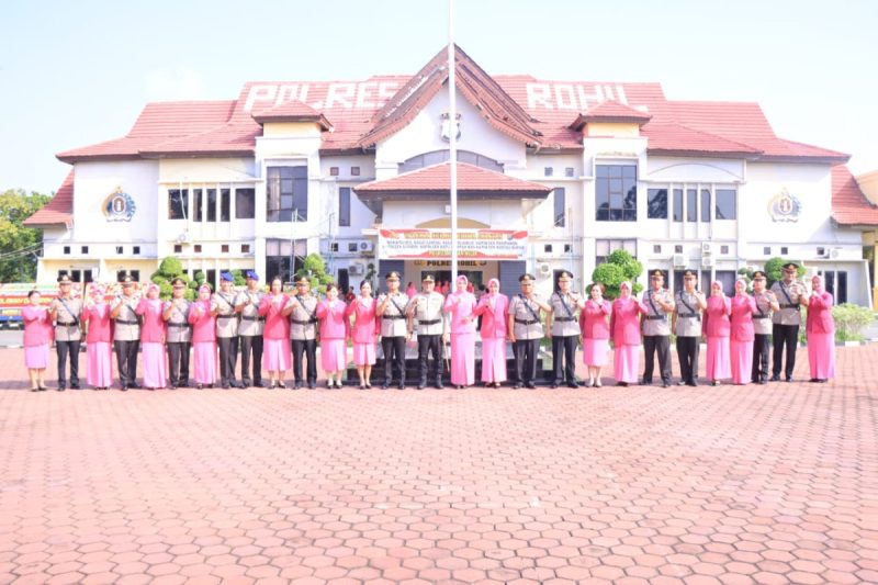 Kapolres Rohil Pimpin Upacara Sertijab Wakapolres, 2 Kasat dan 4 Kapolsek