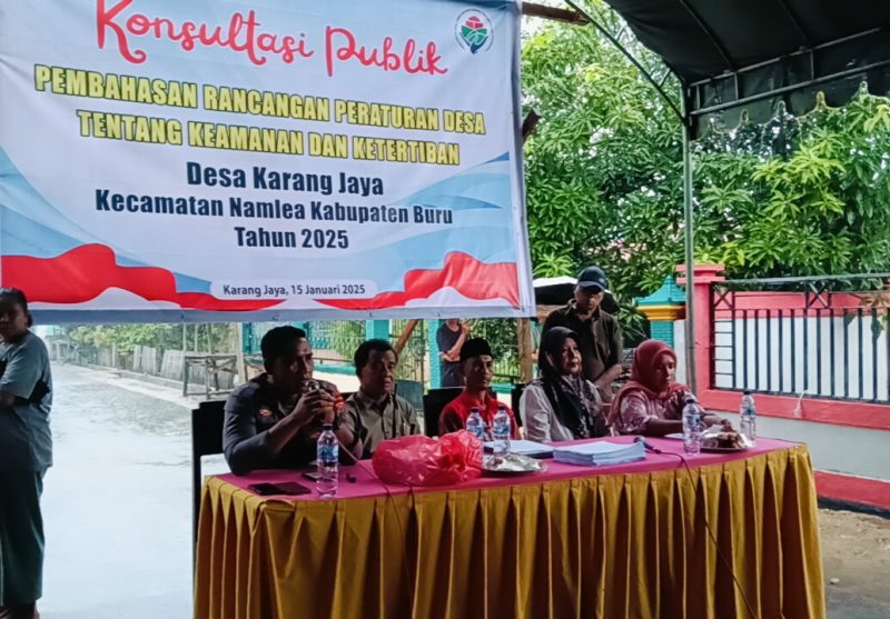 Kades Karang Jaya  Buka Konsultasi Publik Dalam Rangka Menyerap Aspirasi untuk Membuat Peraturan Desa