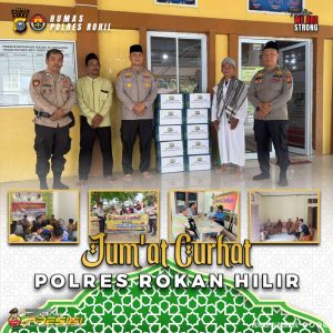 Kapolsek Pujud Gelar Sedekah Jum’at di Masjid Al Muslimin Kepenghuluan Teluk Nayang, dan Sampaikan Pesan Kamtibmas 