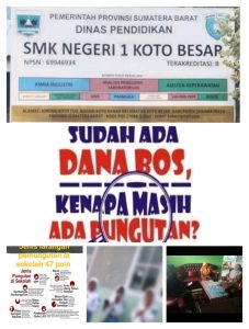 DI MINTA SEGERA KEMENTERIAN PENDIDIKAN RI SEGERA COPOT KEPALA SEKOLAH SMK N 1 KOTO BESAR DIDUGA MELAKUKAN PUNGLI