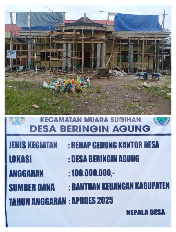 Proses Pengerjaan Rehab Gedung Kantor Desa Beringin Agung