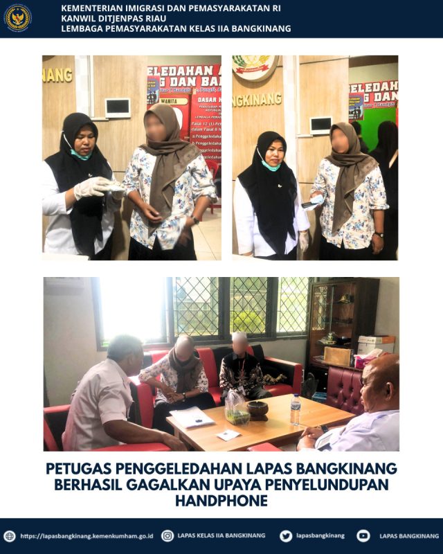 Petugas Penggeledahan Lapas Bangkinang Berhasil Gagalkan Upaya Penyeludupan Handphone 