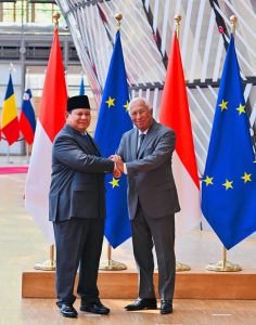 Presiden RI Melakukan Pertemuan Dengan Presiden Dewan Eropa António Costa di Gedung Europa, Brussel, Belgia