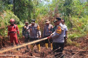 Kapolres Kampar Baru Langsung Tangani Karhutla di Rimbo Panjang, Pimpin Pemadaman Api!