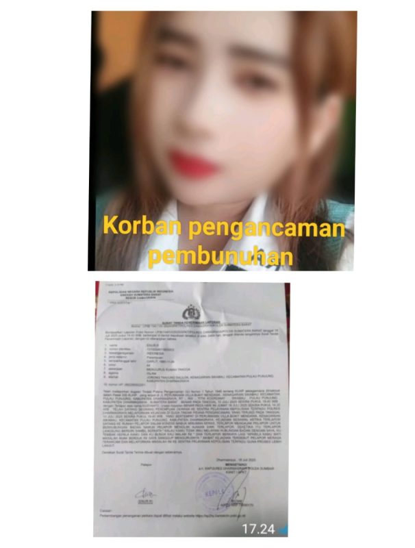 Polres Dharmasraya Diminta Segera Tangkap Terduga Pelaku Pengancaman Pembunuhan