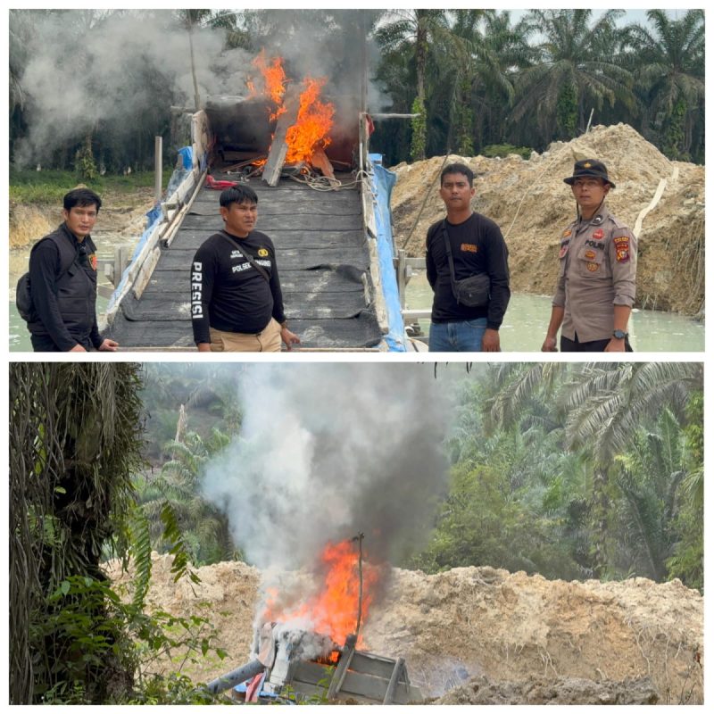 Respon Cepat…! Polsek Singingi Bakar PETI di Sungai Sirih, Komitmen Polda Riau dan Polres Kuansing Jika Ada Informasi dan Aduan.